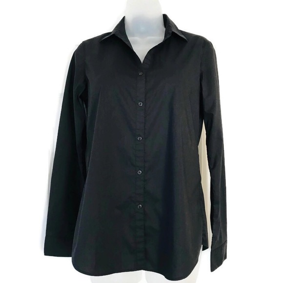 uniqlo black button down